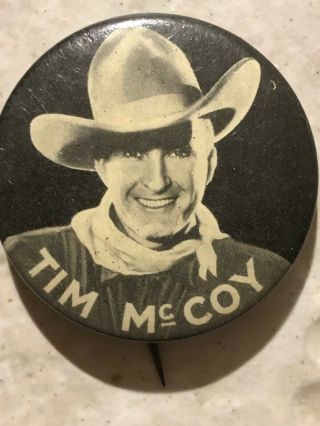Tim Mccoy Pinback Western Star Button 1930 