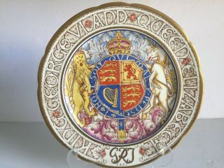 1937 Paragon China King George Vi And Queen Elizabeth Coronation Plate 10 1/2 " 1