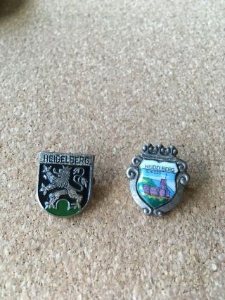 2 Heidelberg Germany Pins Souvenirs Vintage From 1960 