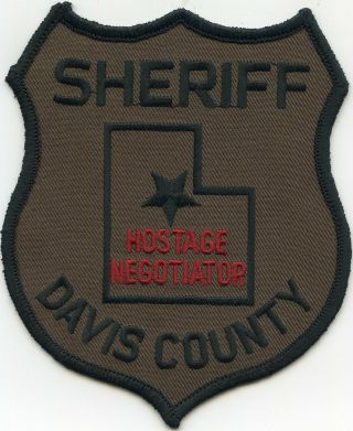 Davis County Utah Ut Hostage Negotiator Sheriff Police Patch