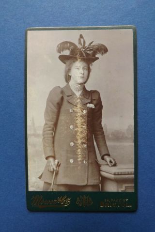 Vintage Victorian Cdv Card - Posed Female - C1880/90 - Fashion/hat Interest