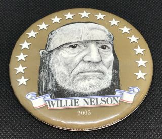 Willie Nelson 2005 Country Music Franks Brothers Pin Button Made In Usa