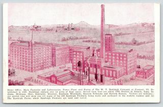 Freeport Illinois W T Rawleigh Company Home Office - Factories - Laboratories 1950s