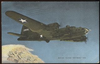 Wwii Post Card,  Boeing Flying Fortress,  Mailed By Soldier