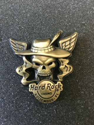 Hard Rock Cafe Pin - Hollywood Fl Casino Bronze Skull