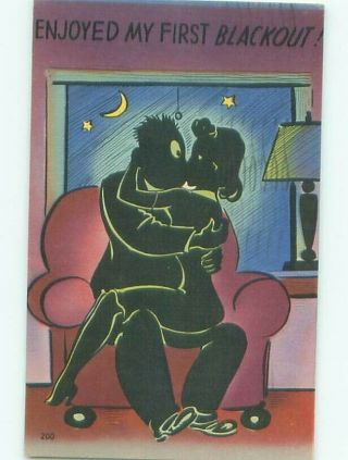 Linen Black Americana Romantic Couple In The Dark Ac0636