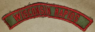 Wisconsin Rapids Krs Khaki / Red Community Strip,  White Back Wisconsin
