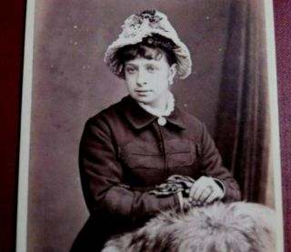 Rochdale,  Portrait Of Pretty Woman Wearing Hat.  Carte De Visite By Whitham