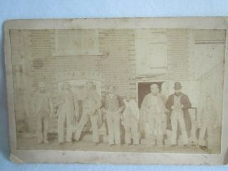 1895 Large Victorian Photo Group Of ? Farm Workers & Foreman Social History