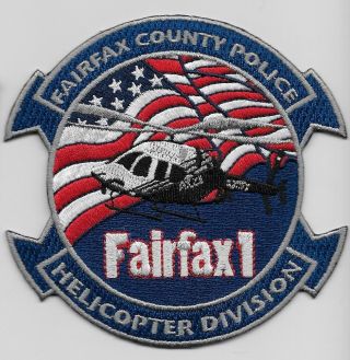 Aviation Fairfax County Police State Virginia Va Patch Helicopter
