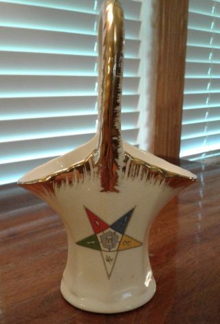 Vintage Order Of The Eastern Star Porcelain Basket Masonic