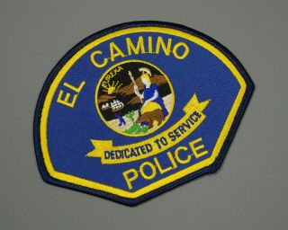 El Camino College California Police Blue Twill Patch,  Los Angeles County Ca