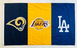 Rams Lakers Dodgers 3x5ft Flag Banner Los Angeles Collectible Limited Edition