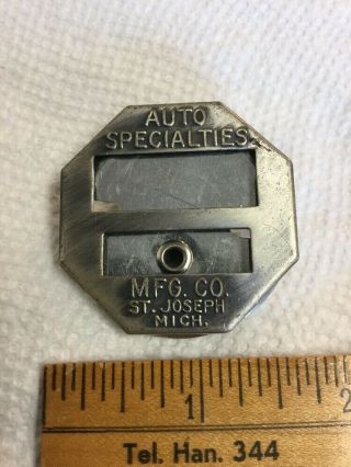 Antique Employee Badge Auto Specialties Mfg Co Ausco St Joseph Michigan