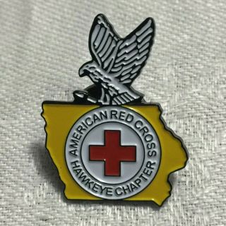 American Red Cross Pin Waterloo Iowa Hawkeye Chapter Vest Lapel Pin