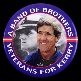 2004 A Band Of Brothers Veterans For John Kerry 3 3/8 " Campaign Pinback Button