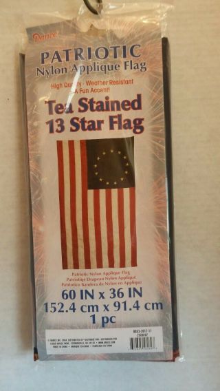 3x5 Tea Stained Betsy Ross 13 Stars Banner Flag.  Nylon With Embroidered Stars.