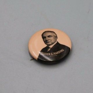 Warren G.  Harding Political Button 1.  25 " Black And Gold.  Pin Back