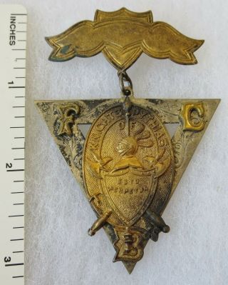 Antique 19th Century Vintage Knights Of Pythias Badge