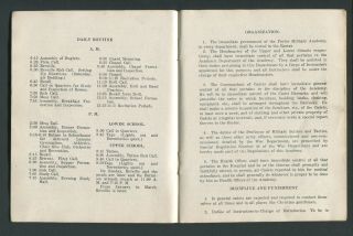 Book Regulations for the Government of PORTER MILITARY ACADEMY Charleston 1920 3