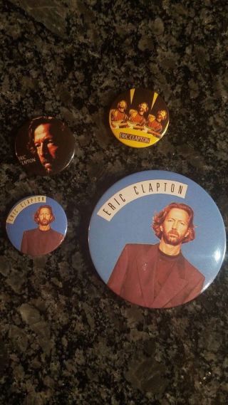 Rock Button Pin Pinback Badge Eric Clapton 4 Assorted