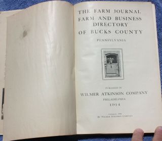 Dared 1914 FARM & BUSINESS DIRECTORY,  BUCKS COUNTY Pennsylvania Book,  Genealogy 3