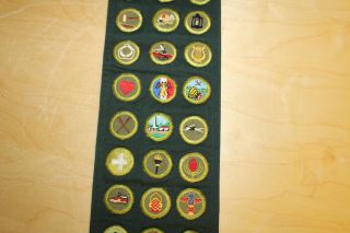 Vintage Boy Scout BSA Sash w/ 30 Merit Badges 3