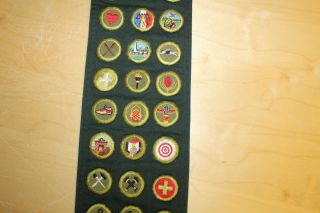 Vintage Boy Scout BSA Sash w/ 30 Merit Badges 4