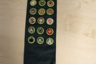 Vintage Boy Scout BSA Sash w/ 30 Merit Badges 5