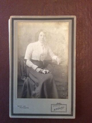 G1b Cabinet Card Old Undated Woman Seated H H Dudley Edwardian