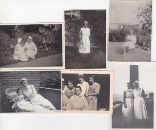 6 Old Photos Glamour Nurses Uniforms Medical Hospital Children Girl Fashion B598