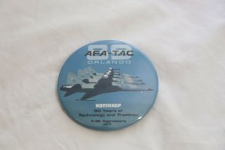 Northrop Afa - Tac 89 Vintage Button Pin Badge F - 5e Aggressors 3 " Inch Orlando (f