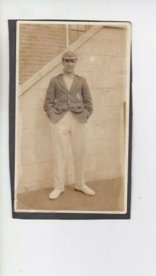 Old Photo Handsome Man Sport Cricket Cap Uniform Fashion C67