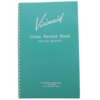 Visionaid Class Record Book Form No 201 - 6v - 45 Teachers Grade Book 6 Week