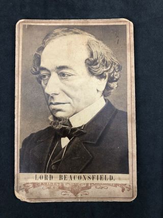 Victorian Photo: Cabinet Card: British Prime Minister Lord Beaconsfield Disraeli