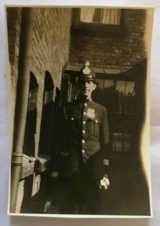 Vintage Old Photo People Fashion Man Police Uniform Jn1