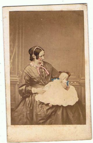 Carte De Visite Of A Lady With Baby By Bishop Of Moor Street,  Birmingham
