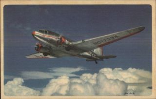 American Airlines Flagship Airplane In Flight Visible On Wing Postcard