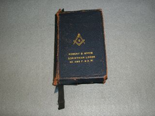 Antique Masonic Bible F.  & A.  M.  Freemasonry Masonry 1901 Nelson Edition W/maps