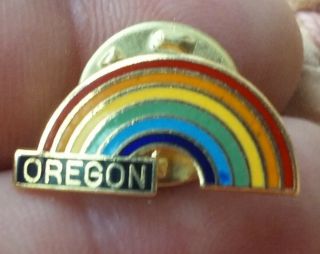 State Of Oregon Lapel Pin Pre - Owned Rainbow
