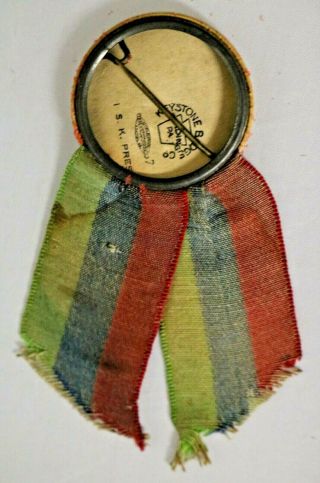 Order of Red Men Great Council Bowling Green Kentucky 1921 Button Badge Ribbon 2