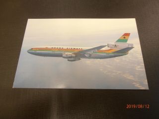 Airline Issue Postcard Ghana Airways Douglas Dc - 10