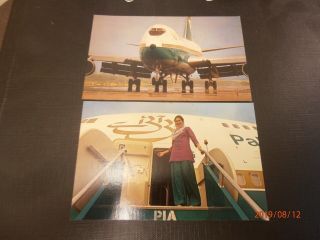 2 Airline Issue Postcard Pakistan Airways Boeing 747 - 200