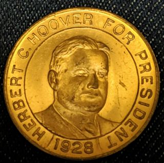 Herbert Hoover For President 1928 Campaign Coin Capitol Building