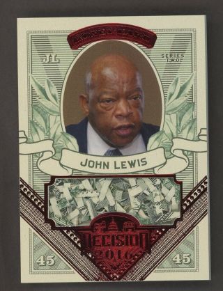 2016 Decision Red Foil Money Card John Lewis Shredded U.  S.  Currency