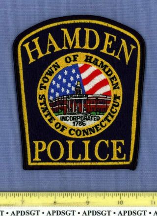 Hamden Connecticut Sheriff Police Patch City Hall Police Station Full Embroidery