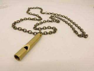 Vintage Brass Whistle With Chain