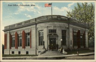 Columbus Ms Post Office C1915 Postcard