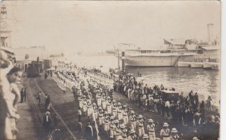 Old Vintage Photo Military Navy Sailor Ship Steam Train Railway Docks W7