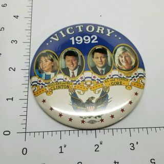 Vintage Rare 1992 Clinton & Gore US Presidential Election Campaign Button Pin 2